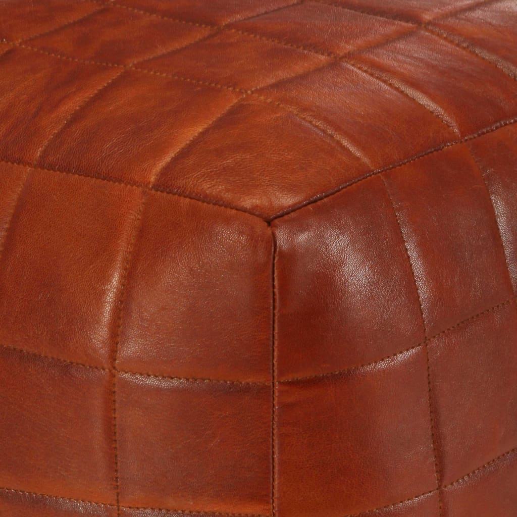 vidaXL Poef 40x40x40 cm echt geitenleer tan