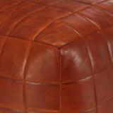 vidaXL Poef 40x40x40 cm echt geitenleer tan