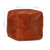vidaXL Poef 40x40x40 cm echt geitenleer tan