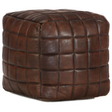 vidaXL Poef 40x40x40 cm echt geitenleer tan