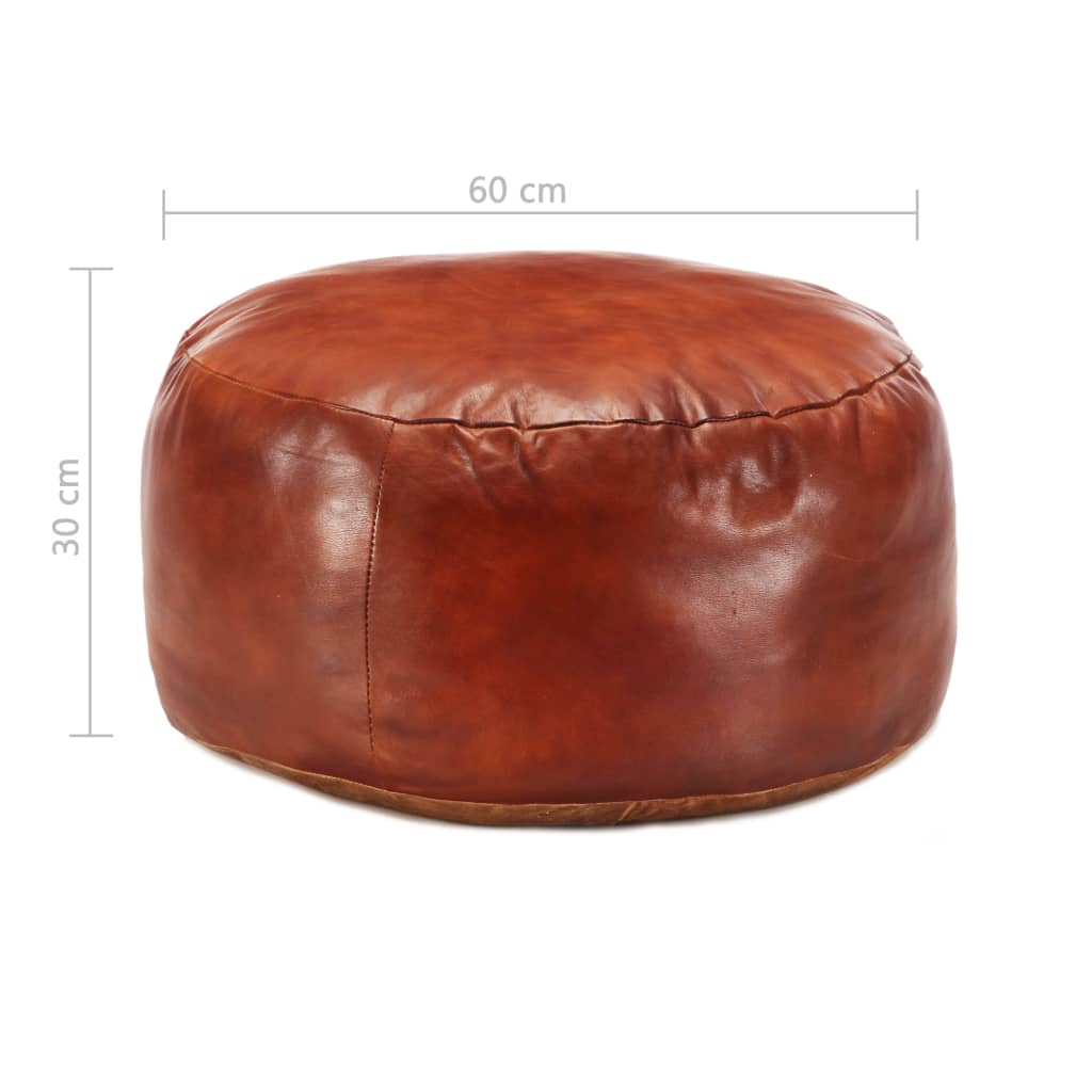 vidaXL Poef 60x30 cm echt geitenleer tan