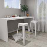 vidaXL Bar Stools 2 pcs stackable metal black