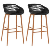 vidaXL Bar stools 2 pcs black