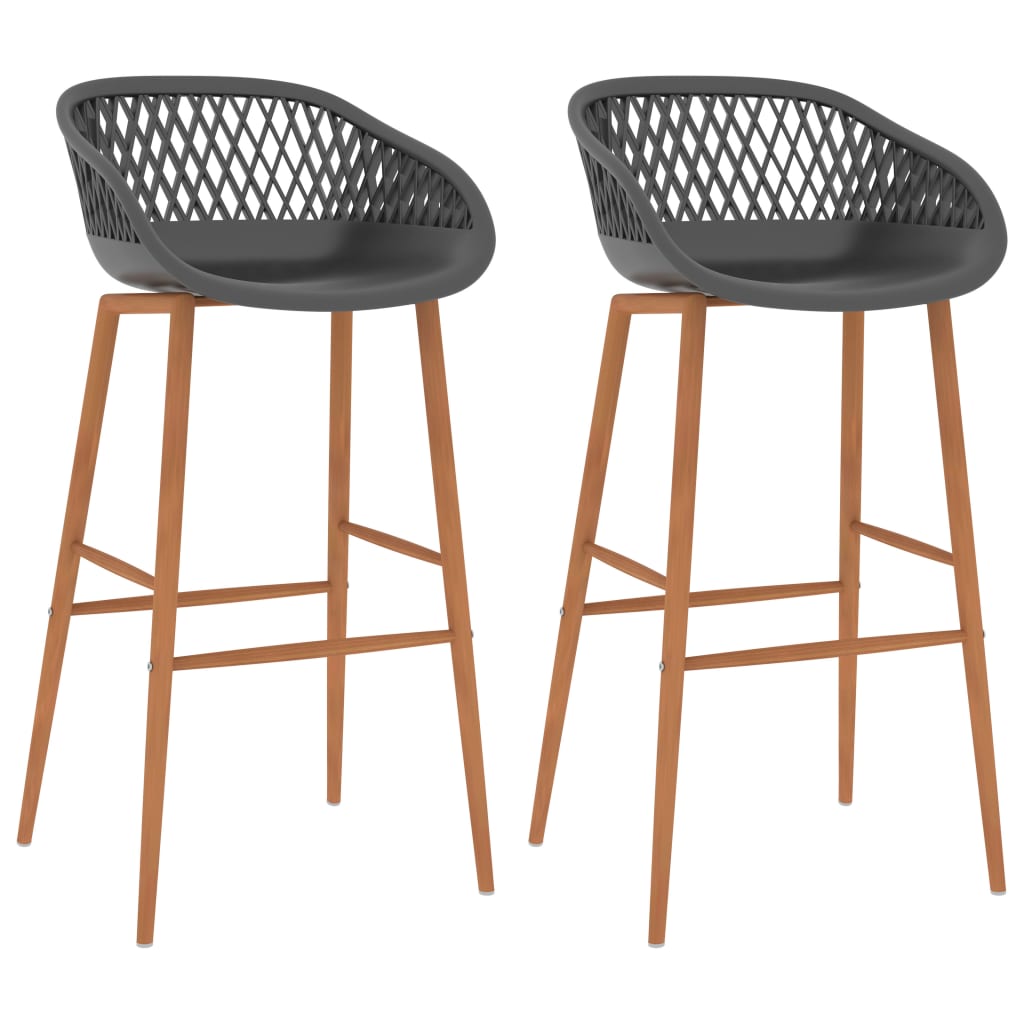 vidaXL Bar stools 2 pcs black