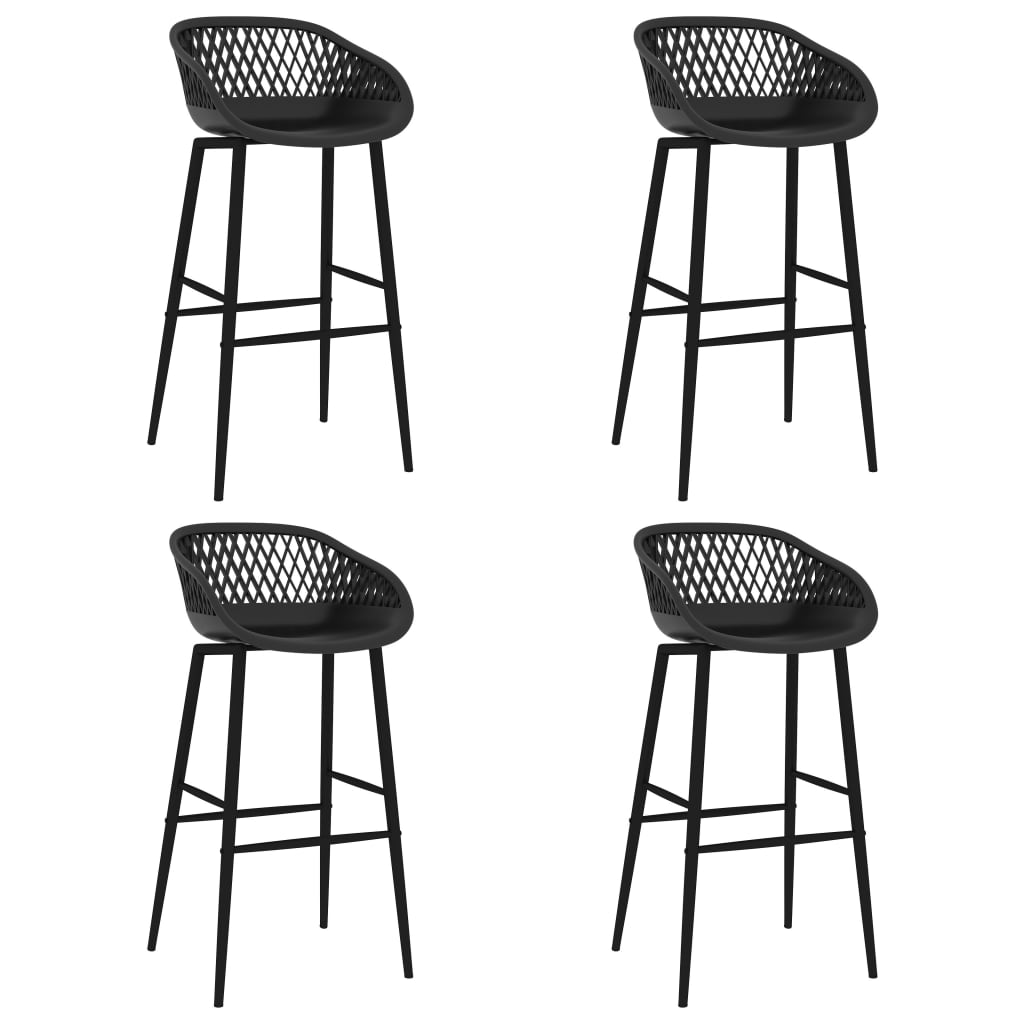 vidaXL Bar stools 2 pcs black