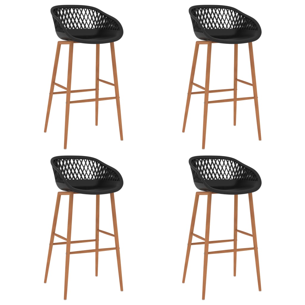 vidaXL Bar stools 2 pcs black