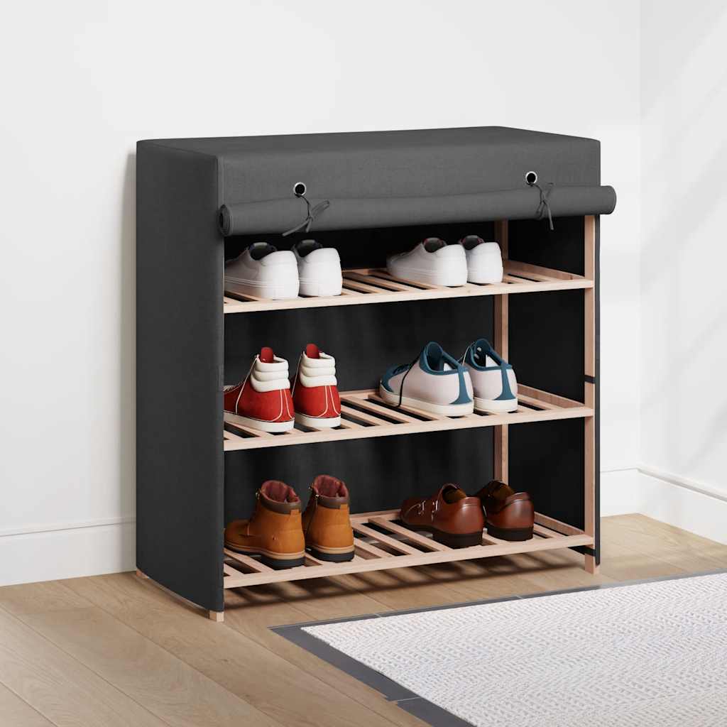 vidaXL Schoenenkast met hoes 79x40x80 cm stof wit