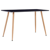 vidaXL Eettafel 120x60x74 cm MDF wit en zwart