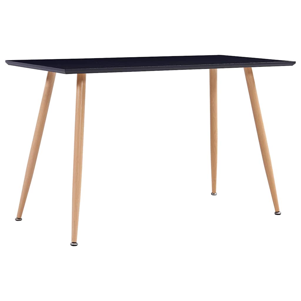 vidaXL Eettafel 120x60x74 cm MDF wit en zwart