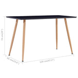 vidaXL Eettafel 120x60x74 cm MDF wit en zwart