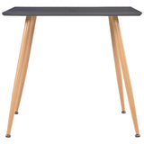 vidaXL Dining Table 80.5x80.5x73 cm MDF Oak-colored and Black