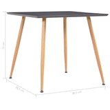 vidaXL Dining Table 80.5x80.5x73 cm MDF Oak-colored and Black