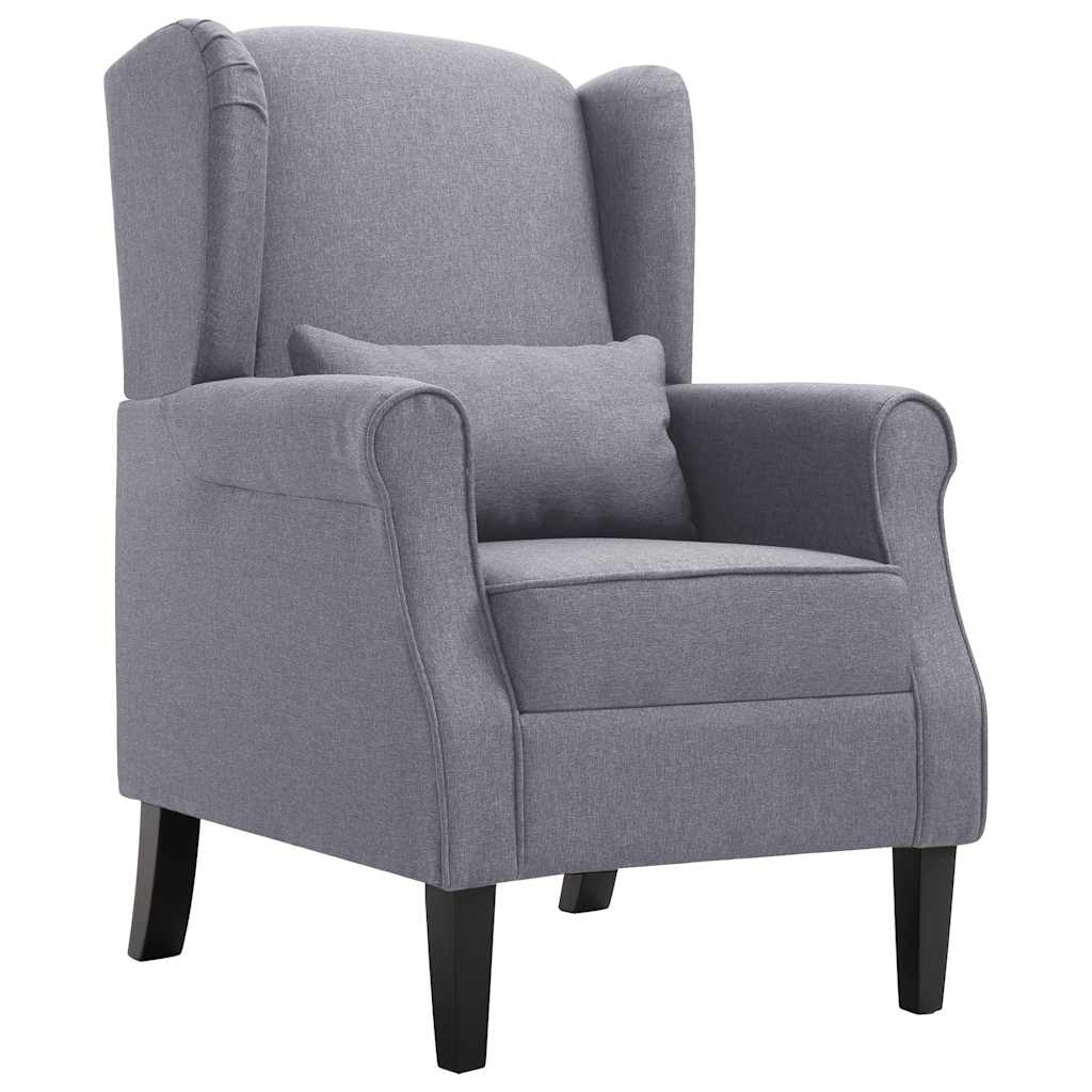 vidaXL Armchair with patchwork fabric blue/grey