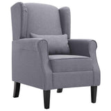 vidaXL Armchair with patchwork fabric blue/grey
