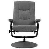 vidaXL Fauteuil verstelbaar met voetenbankje stof lichtgrijs