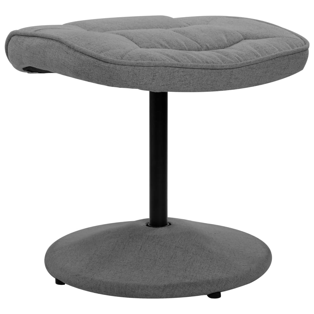 vidaXL Fauteuil verstelbaar met voetenbankje stof lichtgrijs