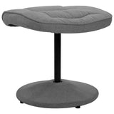 vidaXL Fauteuil verstelbaar met voetenbankje stof lichtgrijs