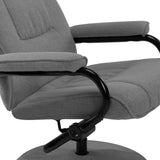 vidaXL Fauteuil verstelbaar met voetenbankje stof lichtgrijs