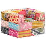 vidaXL Two-Seater Modular Patchwork Fabric Pouf