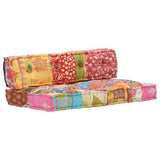 vidaXL Two-Seater Modular Patchwork Fabric Pouf