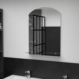 vidaXL Wall Mirror with Shelf 20x40 cm Tempered Glass