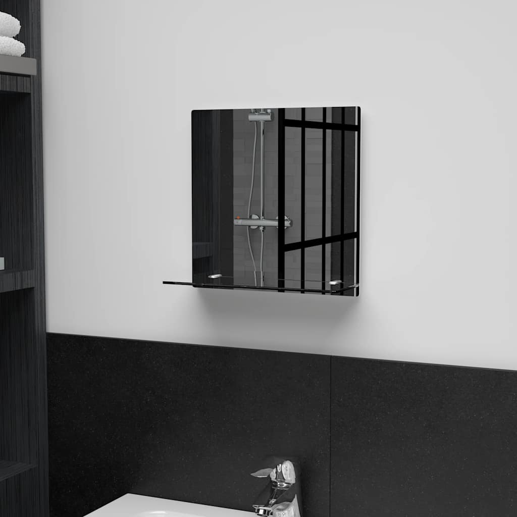 vidaXL Wall Mirror with Shelf 20x40 cm Tempered Glass