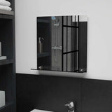 vidaXL Wall Mirror with Shelf 20x40 cm Tempered Glass