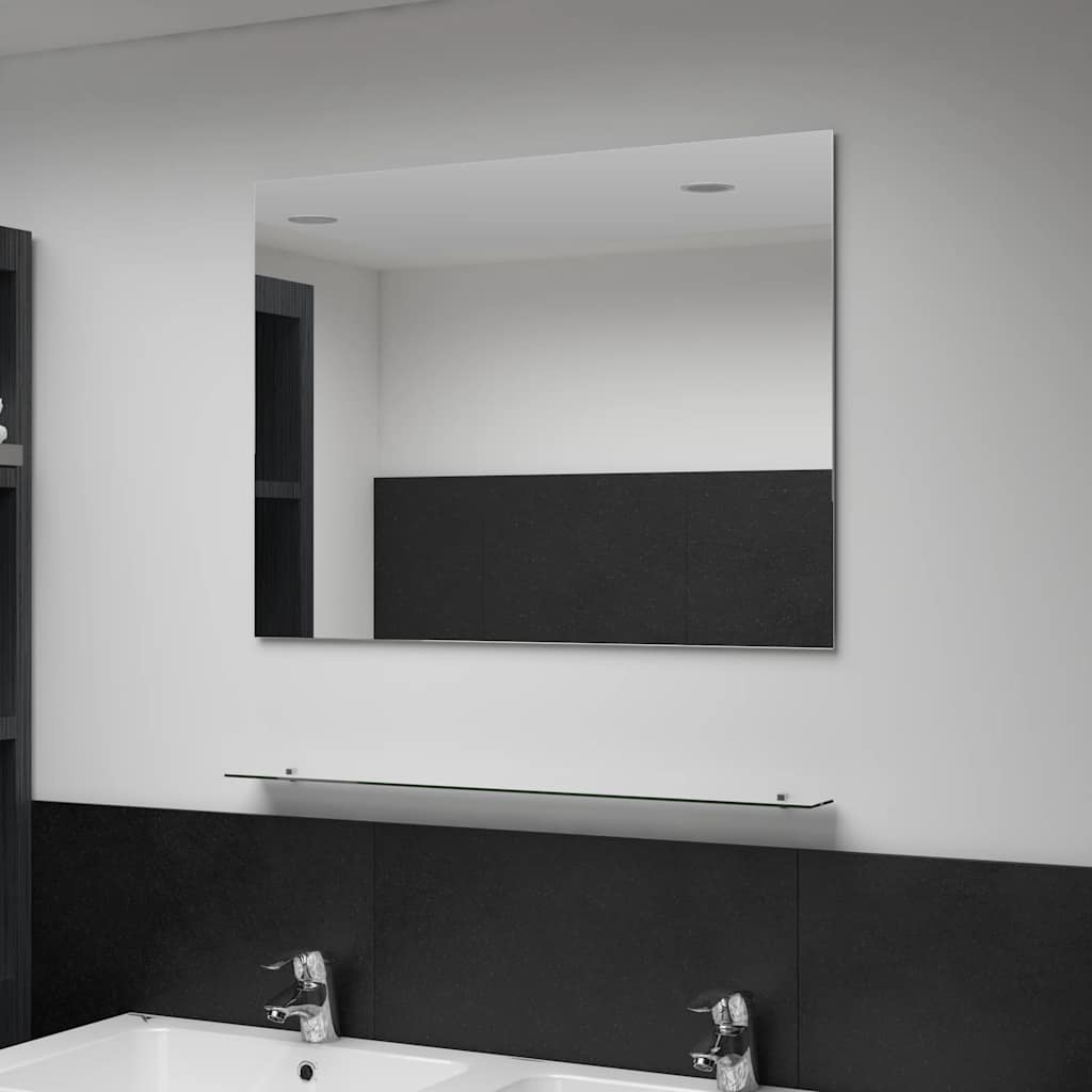 vidaXL Wall Mirror with Shelf 50x60 cm Tempered Glass