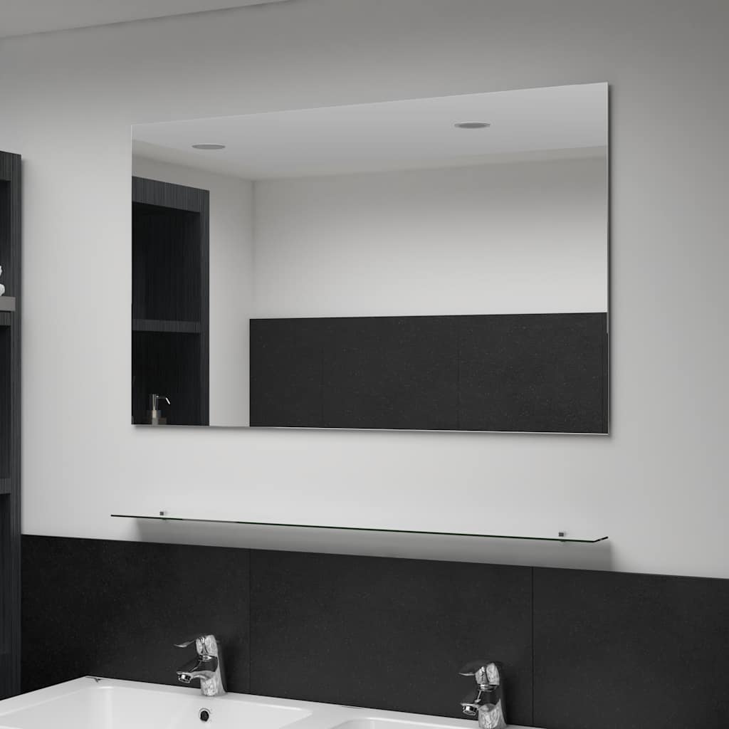 vidaXL Wall Mirror with Shelf 50x60 cm Tempered Glass