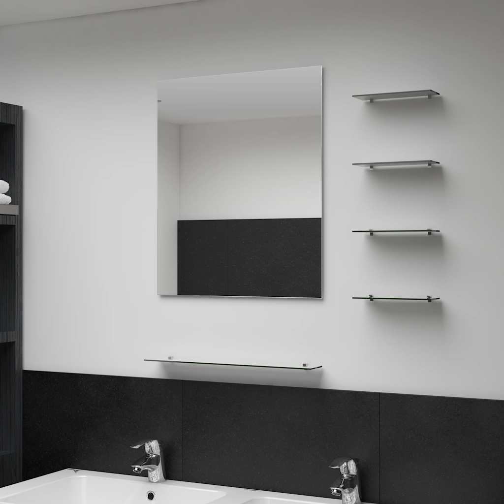 vidaXL Wall Mirror with Shelf 50x60 cm Tempered Glass