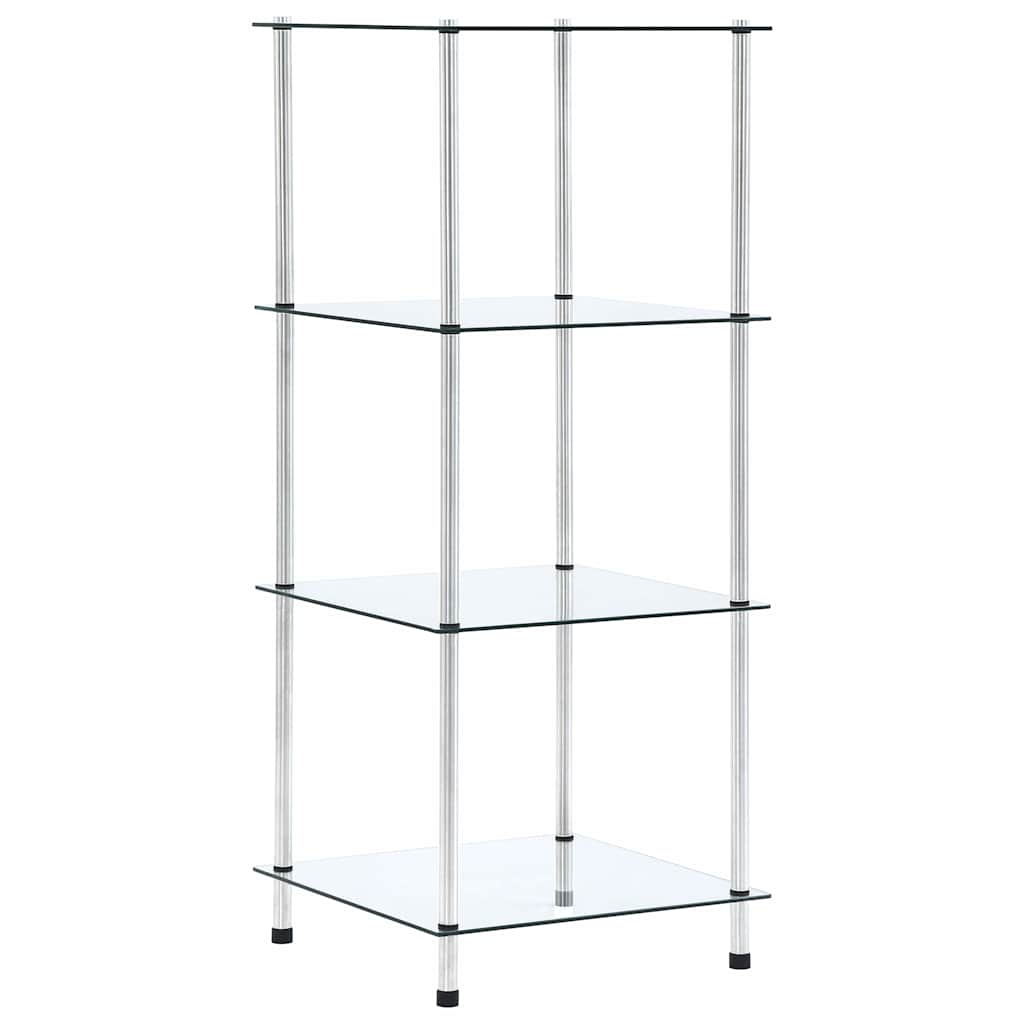vidaXL Kastje 3-laags 40x40x67 cm gehard glas transparant