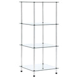 vidaXL Kastje 3-laags 40x40x67 cm gehard glas transparant
