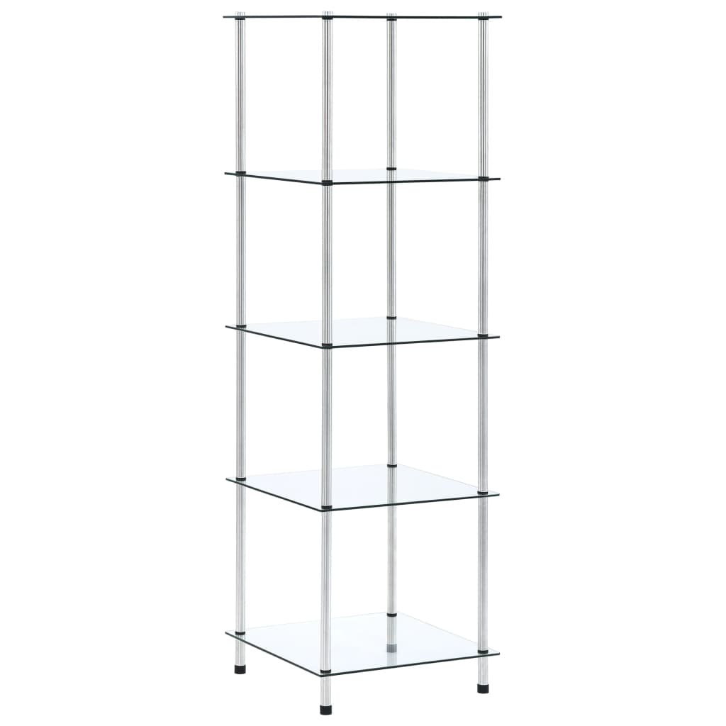 vidaXL Kastje 3-laags 40x40x67 cm gehard glas transparant