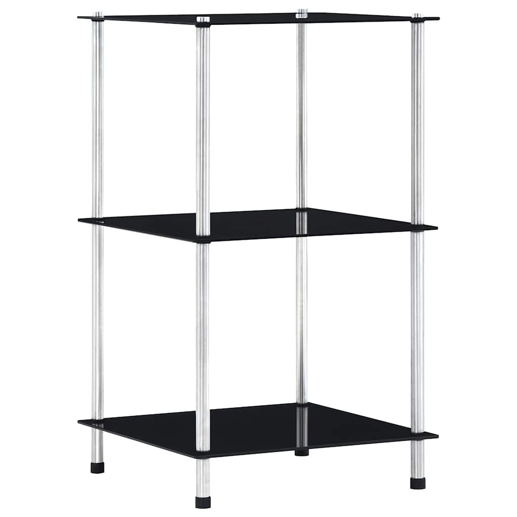 vidaXL Kastje 3-laags 40x40x67 cm gehard glas transparant