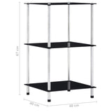 vidaXL Kastje 3-laags 40x40x67 cm gehard glas transparant
