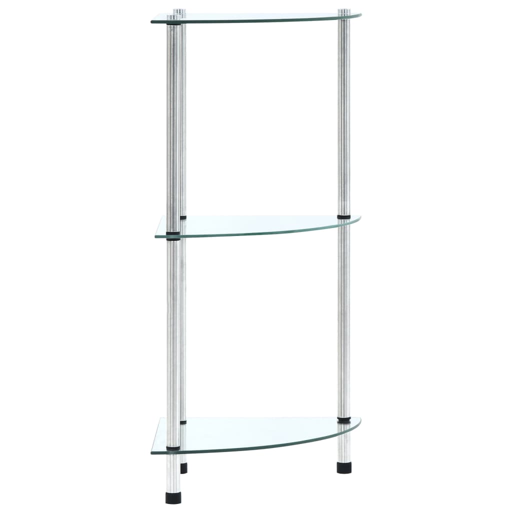 vidaXL Cabinet 3-Tier 30x30x67 cm Tempered Glass Transparent