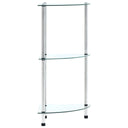 vidaXL Cabinet 3-Tier 30x30x67 cm Tempered Glass Transparent