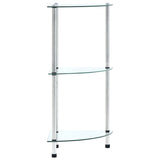 vidaXL Cabinet 3-Tier 30x30x67 cm Tempered Glass Transparent
