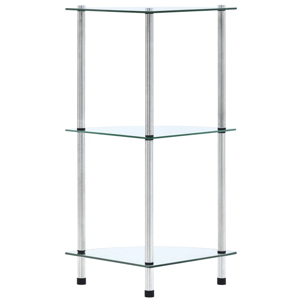 vidaXL Cabinet 3-Tier 30x30x67 cm Tempered Glass Transparent