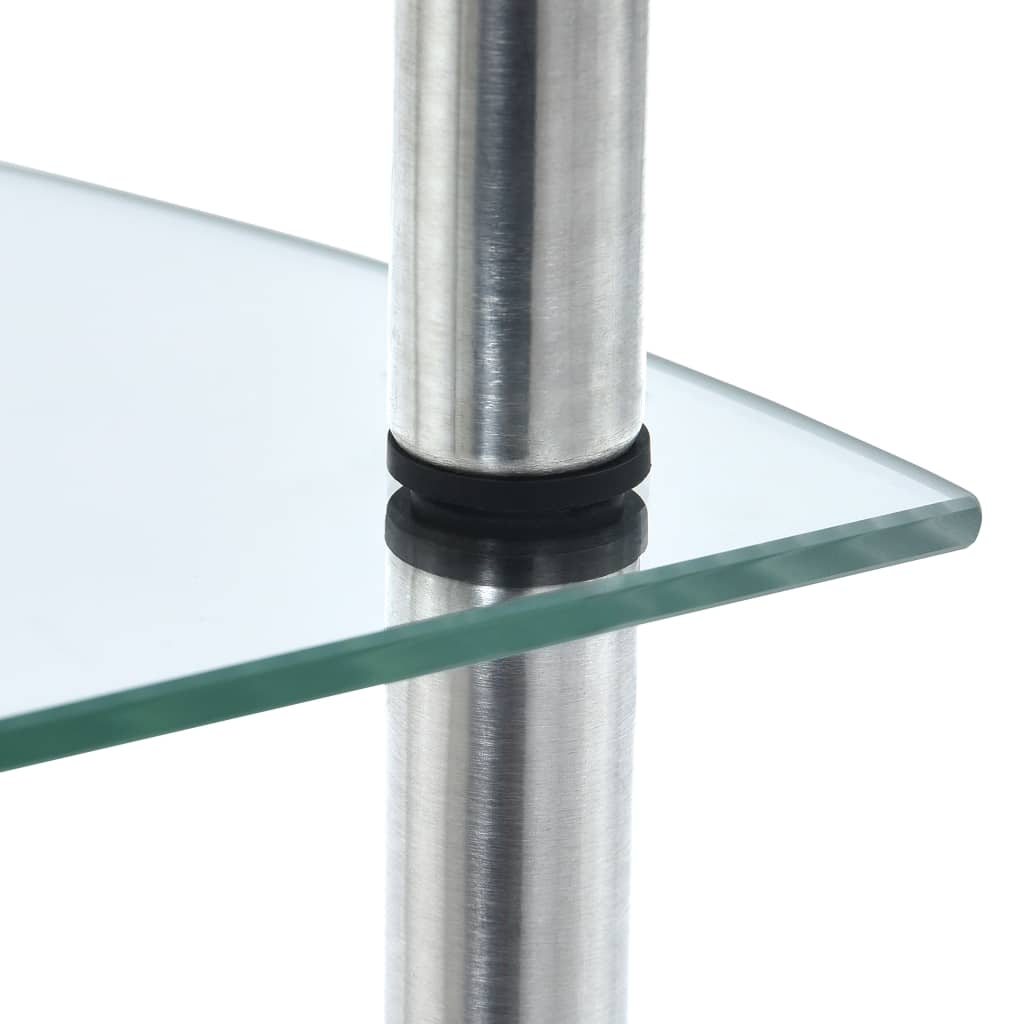 vidaXL Cabinet 3-Tier 30x30x67 cm Tempered Glass Transparent