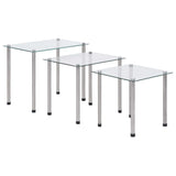 vidaXL 3-delige Tafeltjesset gehard glas zwart