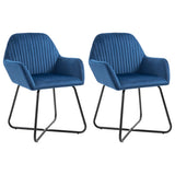 vidaXL Eetkamerstoelen 2 st fluweel bleu