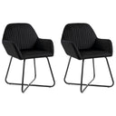 vidaXL Eetkamerstoelen 2 st fluweel blauw