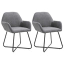 vidaXL Eetkamerstoelen 2 st stof lichtgrijs