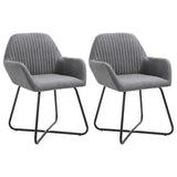 vidaXL Eetkamerstoelen 2 st stof lichtgrijs