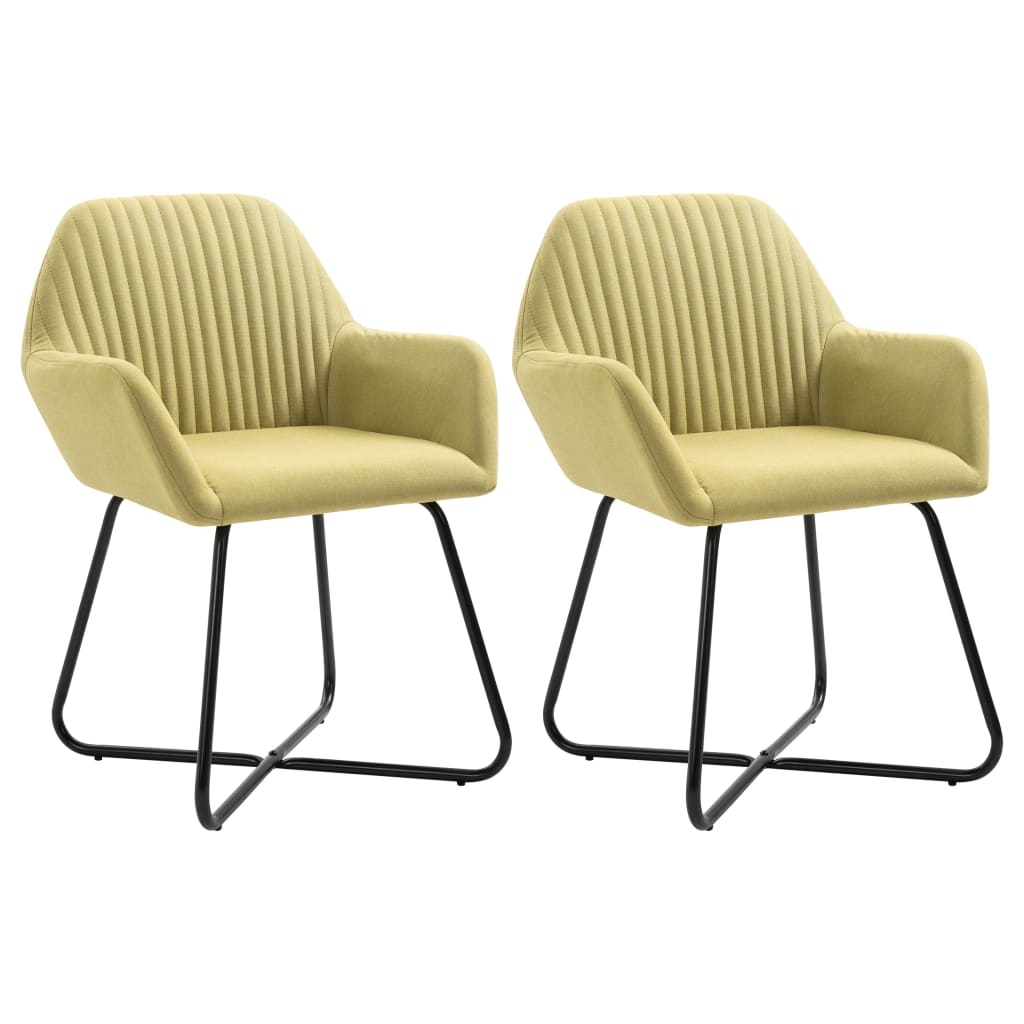 vidaXL Eetkamerstoelen 2 st stof lichtgrijs