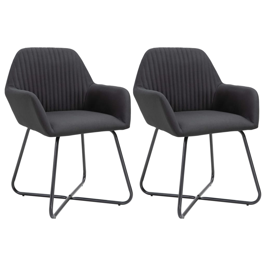 vidaXL Eetkamerstoelen 2 st stof lichtgrijs