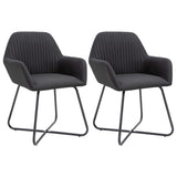 vidaXL Eetkamerstoelen 2 st stof lichtgrijs