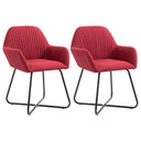 vidaXL Eetkamerstoelen 2 st stof lichtgrijs