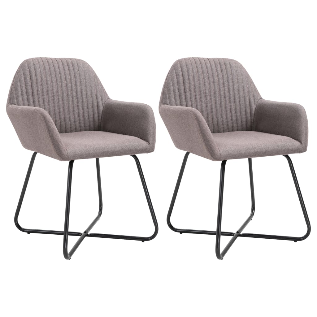 vidaXL Eetkamerstoelen 2 st stof lichtgrijs